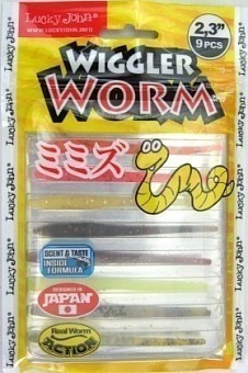 Lucky John Мягкие приманки Lucky John Pro Series Wiggler Worm 2.3" MIX1