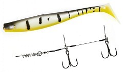 Lucky John Мягкие приманки Lucky John 3D BBS Series Kubira Swim Shad Giant 10.3" PG23 + Stinger XL