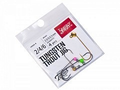 Lucky John Джиг-головка Lucky John Area Trout Game вольфрамовые комплект 3 02.5/0.30/0.35mm крючок 004/002
