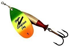 Mepps Вращающаяся блесна Mepps Aglia Long Cast 5 24g Fluo #G Tiger