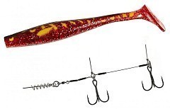 Lucky John Мягкие приманки Lucky John 3D BBS Series Kubira Swim Shad Giant 10.3" PG25 + Stinger XL