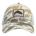 Simms Trout Icon Trucker Ghost Camo Stone