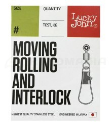 Вертлюжок с застежкой Lucky John Pro Series Moving Rolling And Interlock LH