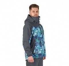FHM Куртка мембранная FHM Gale принт голубой/серый 4XL