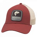 Simms Bass Patch Trucker Rusty Red