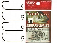 Vanfook Одинарный безбородый Vanfook TJ-31BL Trout Jig Hook #6
