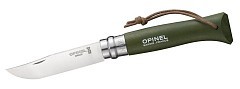 Opinel Нож Opinel №8 Trekking нержавеющая сталь, кожаный темляк, хаки 001703