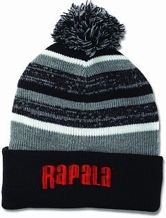Rapala Шапка вязаная Rapala С помпоном #черная с красным логотипом
