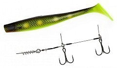 Lucky John Мягкие приманки Lucky John 3D BBS Series Kubira Swim Shad Giant 10.3" PG21 + Stinger XL